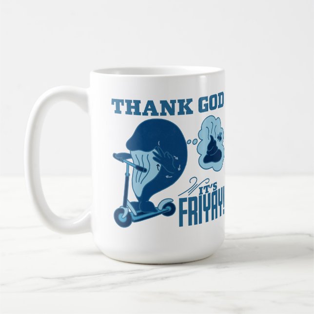 Caneca De Café ASL Friday Design - Thank God It’s Friyay!  (Esquerda)