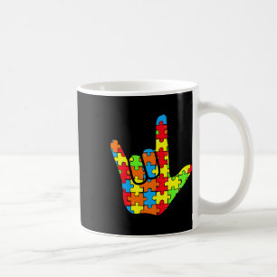 Caneca De Café Asl Love Sign Language Autismo Dar Consciência