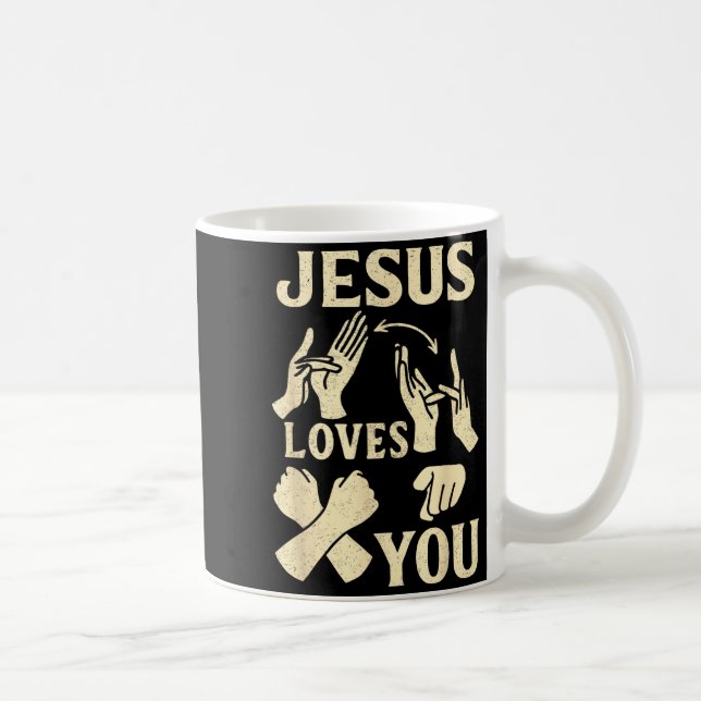 Caneca De Café Asl Teacher American Sign Language Christian Jesus (Direita)