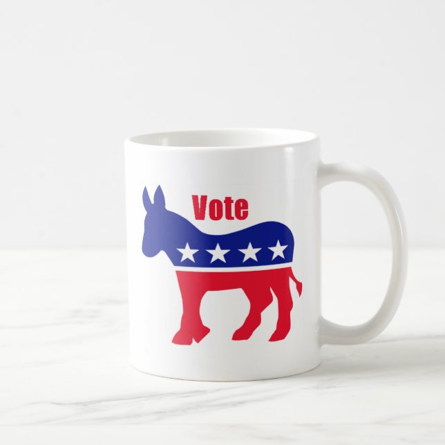 Caneca De Café Asno americano com "voto " (Direita)
