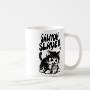Caneca De Café Assassino de Salmão Gato Engraçado Pescando Salmão
