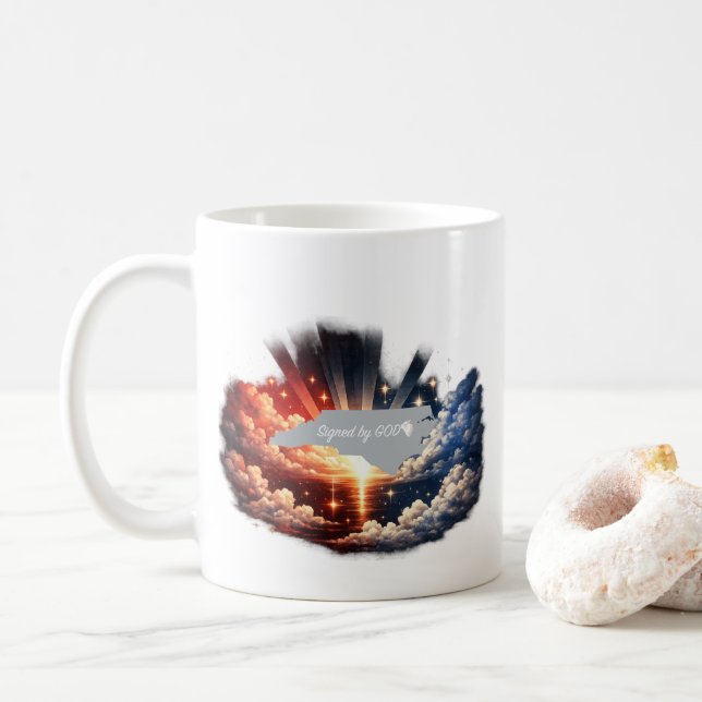 Caneca De Café Assinado por Deus (Com Donut)