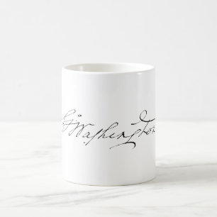 Caneca De Café assinatura autógrafo George Washington presidente 