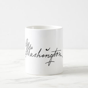 Caneca De Café assinatura autógrafo George Washington presidente 