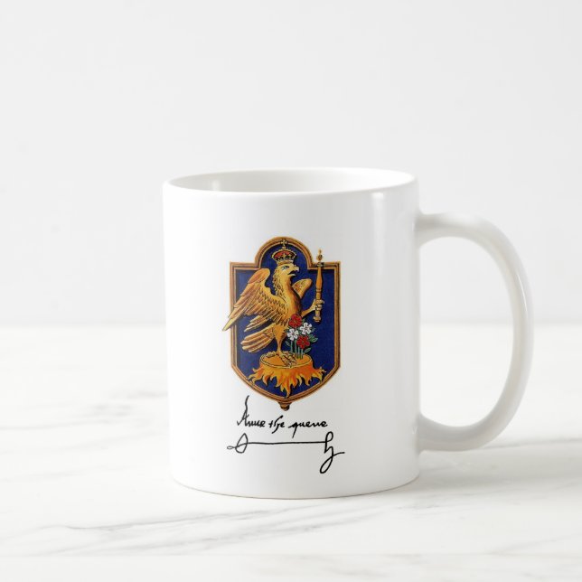 Caneca De Café Assinatura & brasão de Anne Boleyn (Direita)