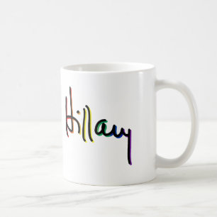 Caneca De Café Assinatura Hillary Clinton Pride Rainbow - Pol LGB