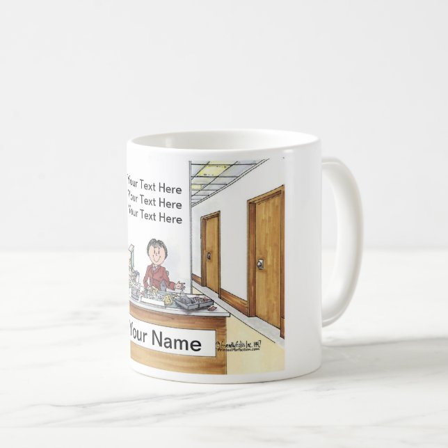 Caneca De Café Assistente Administrativo, Mulher (Frente Esquerda)