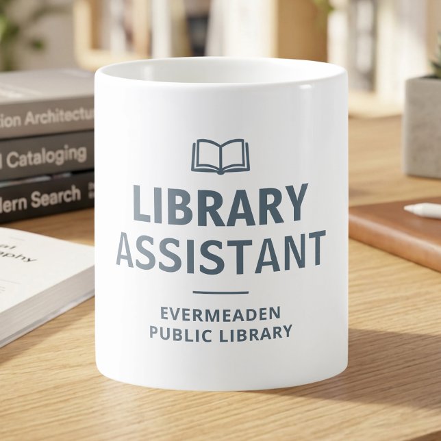 Caneca De Café Assistente de Biblioteca Amante de Livros Personal (Criador carregado)