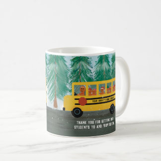 Caneca De Café Assistente de Driver de Ônibus Escolar Aide Presen