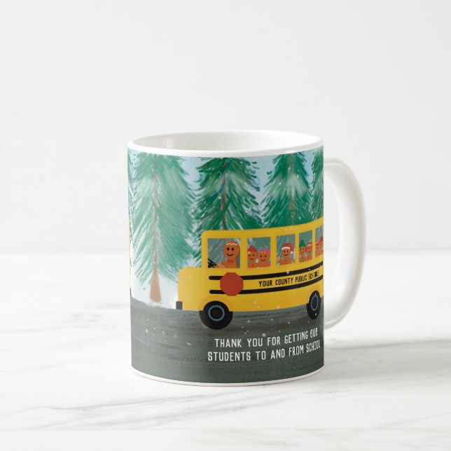 Caneca De Café Assistente de Driver de Ônibus Escolar Aide Presen (Frente Esquerda)