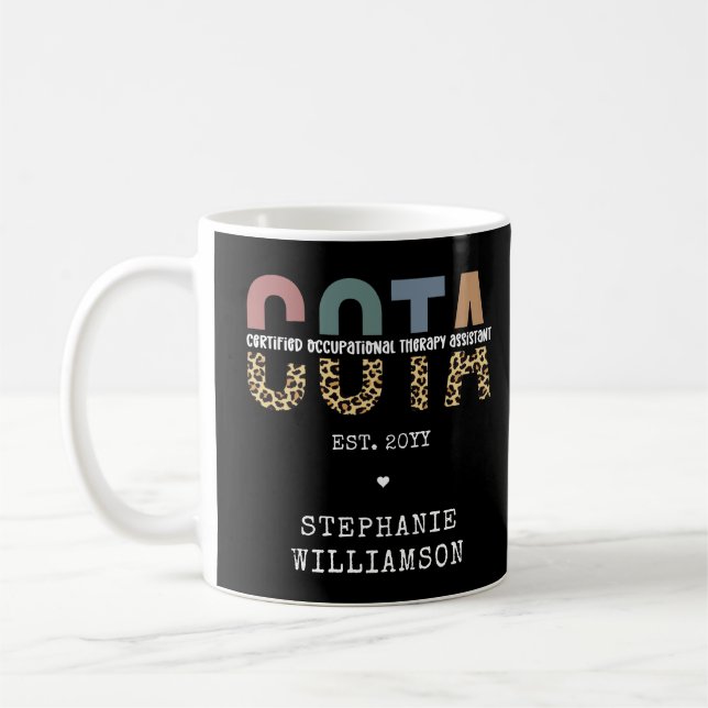 Caneca De Café Assistente de Terapêutica Ocupacional Certificada  (Esquerda)