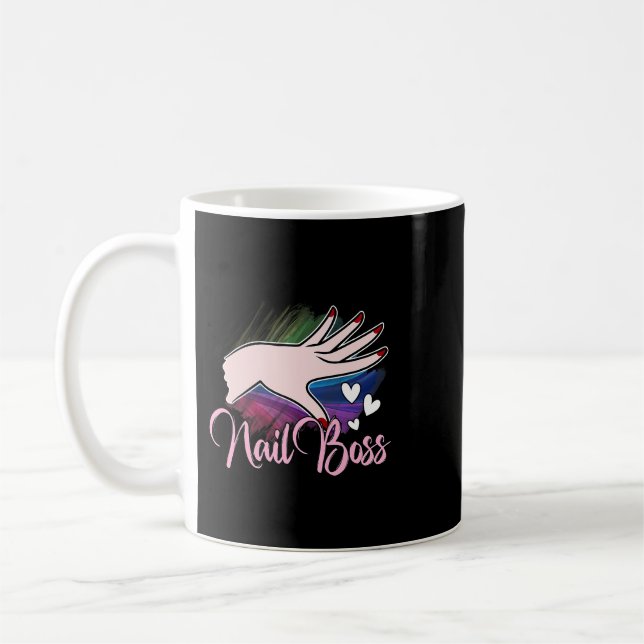 Caneca De Café Assistente do Chefe Nail Gift Nail Tech Artist Tec (Esquerda)