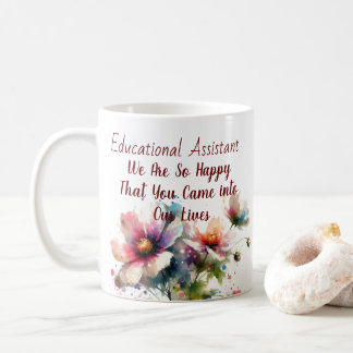 Caneca De Café Assistente Educacional Floral Rosa Personalizar