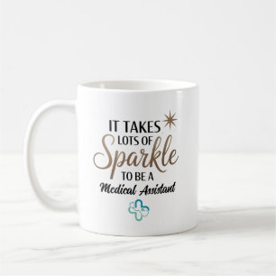 Caneca De Café Assistente Médico Brilho Personalizado