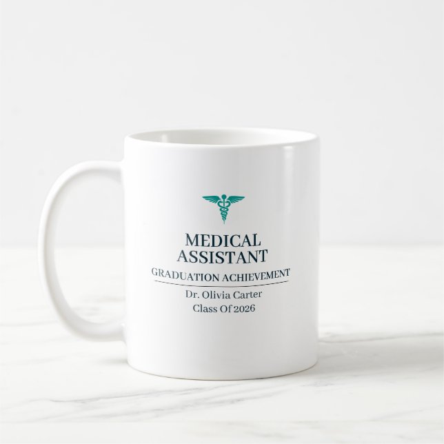 Caneca De Café Assistente Médico Nome Personalizado Desde Ano (Esquerda)