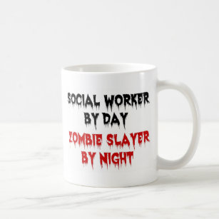 Caneca De Café Assistente social pelo assassino do zombi do dia