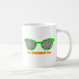 Caneca De Café Assistindo Hypnotize Óculos De Sol Escarem Verde O