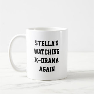 Caneca De Café Assistindo K-Drama Novamente Nome engraçado fã de 