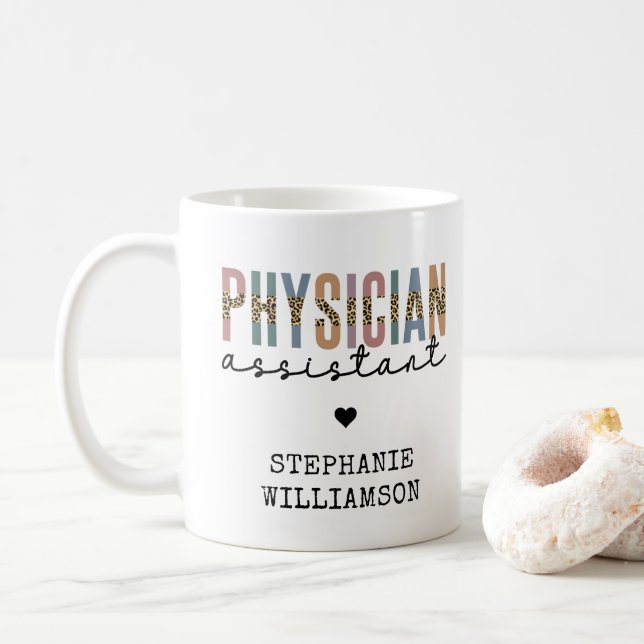 Caneca De Café Associado Médico Assistente Personalizado (Com Donut)
