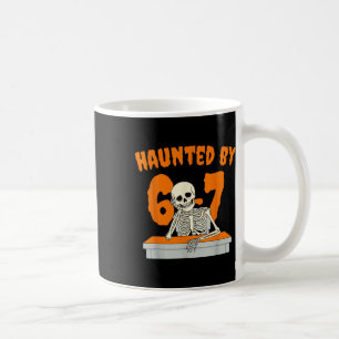 Caneca De Café Assombrado Seis Sete 6 7 Meme 67 Mão de Esqueleto
