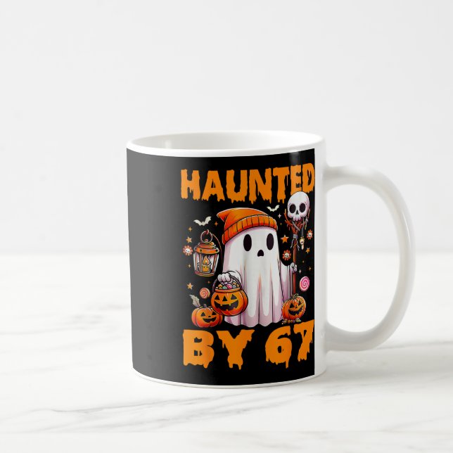 Caneca De Café Assombrado Seis Sete 6 7 Meme 67 Mão de Esqueleto  (Direita)