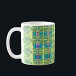 Caneca De Café Assorted Floral Cupflowers<br><div class="desc">Vertical columns of an assortment of flowers, stems, leaves,  and petals are arranged next to and within vertical columns of cupflower shapes.</div>