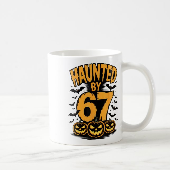 Caneca De Café Assustador Assombrado 67 Meme Seis Sete 6-7 Engraç (Direita)