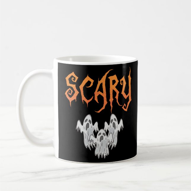 Caneca De Café Assustador, camisa fantasma (Esquerda)
