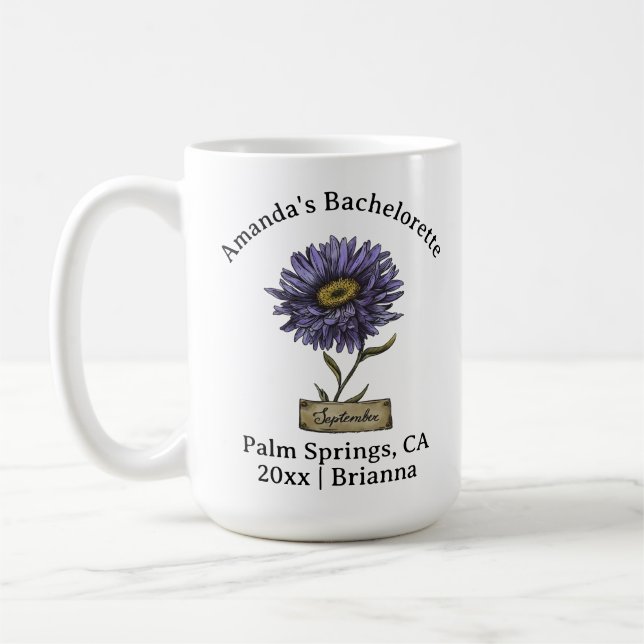Caneca De Café Aster de Setembro do mês de nascimento da solteira (Esquerda)