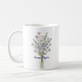 Caneca De Café Áster Flor de Nascimento Personalizada Custom