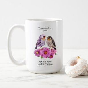Caneca De Café Aster Flower de setembro com Presente de Nasciment