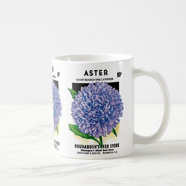 Caneca De Café Aster Vintage Seed Packet (Direita)