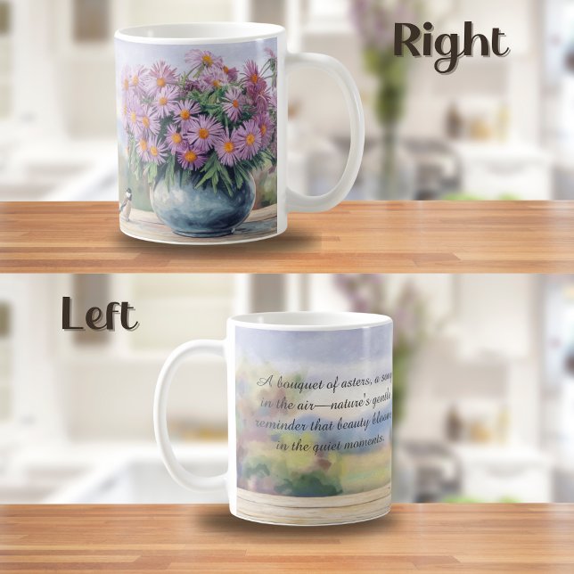 Caneca De Café Astras de Aquarela e Cota de Chickadee (Criador carregado)