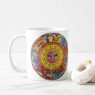 Caneca De Café Astrologia Antiquada Vintage, Roda Zodiac Celestia
