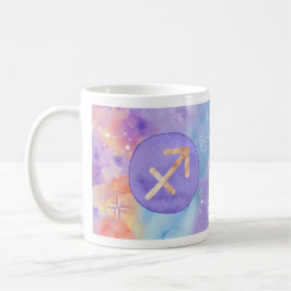 Caneca De Café Astrologia da Aquarela Púrpura Sagitariana Zodiac