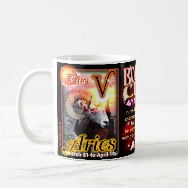 Caneca De Café Astrologia do limite do Taurus do Aries (Esquerda)