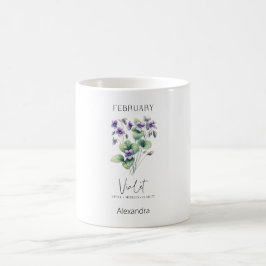 Caneca De Café Astrology Birth Mês Fevereiro | Violeta Flor
