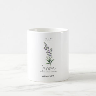 Caneca De Café Astrology Birth Mês julho Flor Larkspur