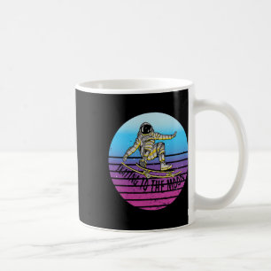 Caneca De Café Astronaut Fazendo Manobra de Skate no Espaço Movim