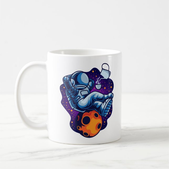 Caneca De Café Astronaut Relaxando Com Café (Esquerda)