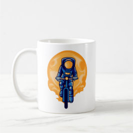 Caneca De Café Astronauta Andando de Bicicleta