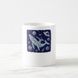 Caneca De Café Astronauta cavalgando uma baleia
