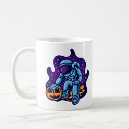 Caneca De Café Astronauta Com Abóboras