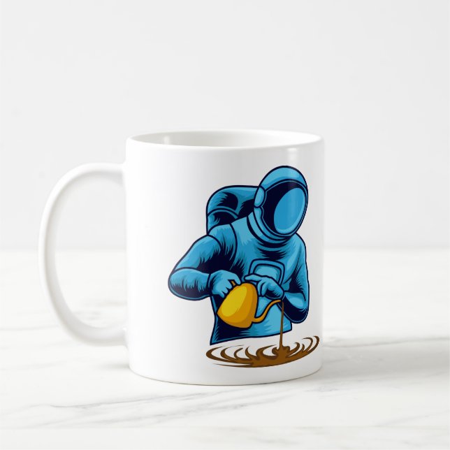 Caneca De Café Astronauta Com Barista de Café (Esquerda)