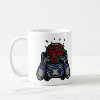 Caneca De Café Astronauta Com Rosto de Rosas