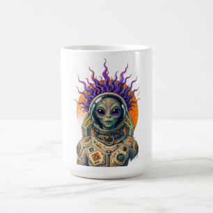Caneca De Café Astronauta Cósmico Alien Manga Longa