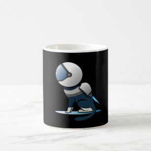 Caneca De Café Astronauta de Gato Espacial Voando