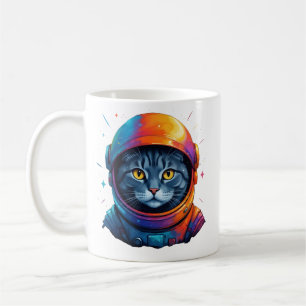 Caneca De Café Astronauta do Espaço Gato Engraçado Lover Gato