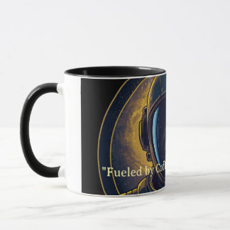 Caneca de Café Astronauta Galáxia Dourada Vetor Ci