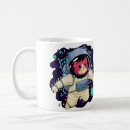 Caneca De Café Astronauta Gato Colorido